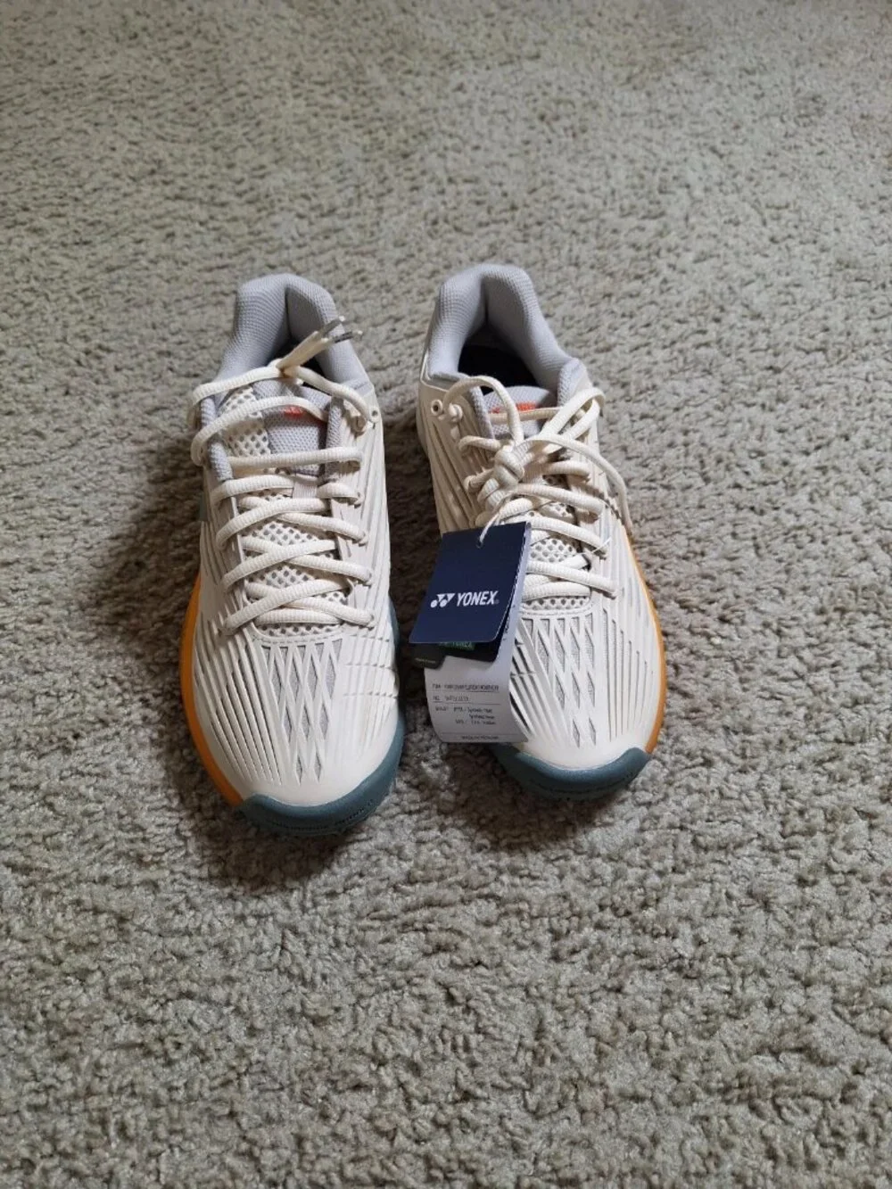 Yonex Power Cushion Sonicage Cream Orange Gray Unisex Tennis Shoes Size 7.5/9